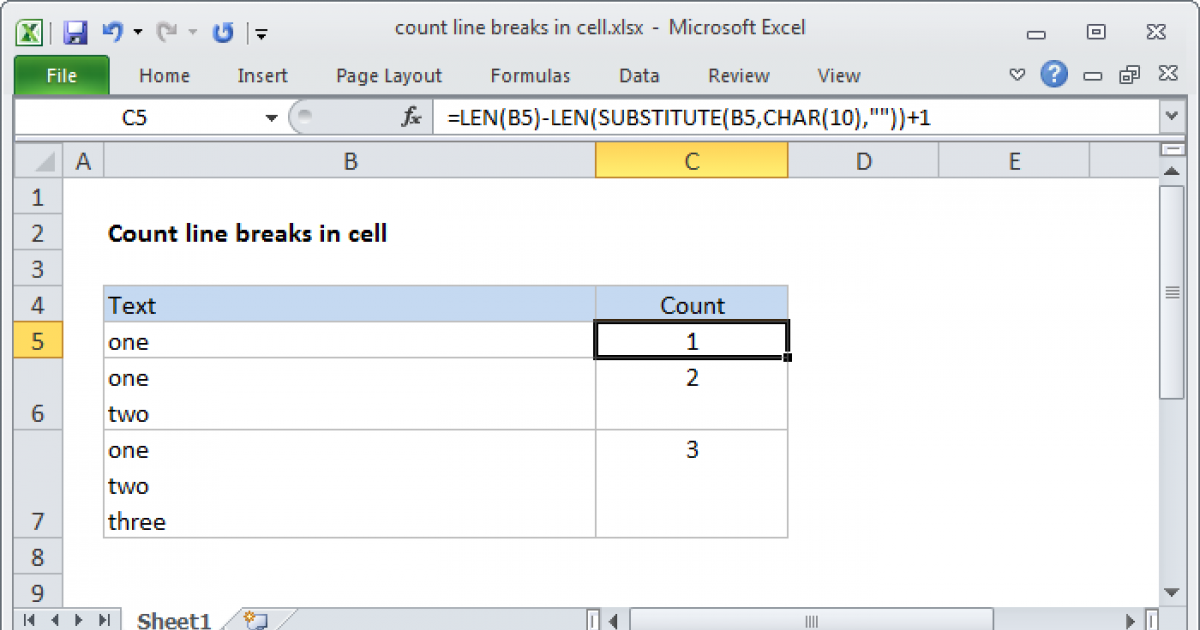 Excel Find Line Breaks In Cell